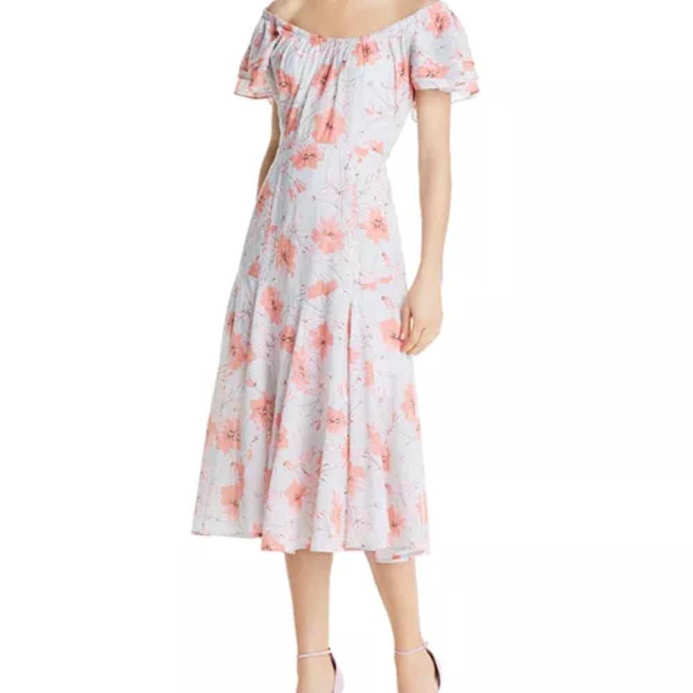 Rebecca Taylor La Vie Off-Shoulder Flutter Sleeve Sundress Size S